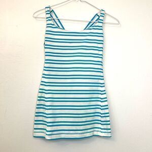 Lululemon Athletica Stripe Free To Be Tank Crossback Blue White Top Size 6